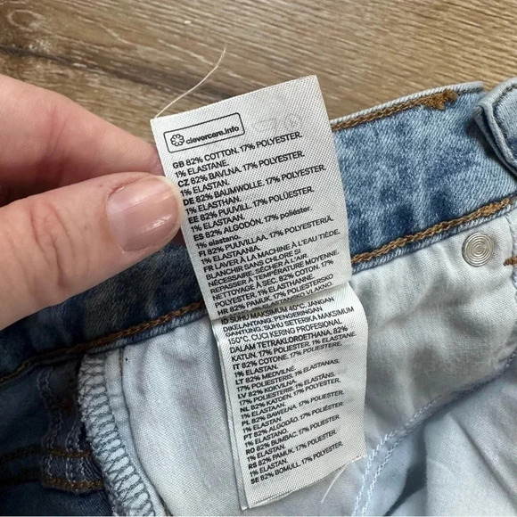 H&M Blue Jean Rolled Cuff Denim Shorts Size 2 GUC - Picture 7 of 8